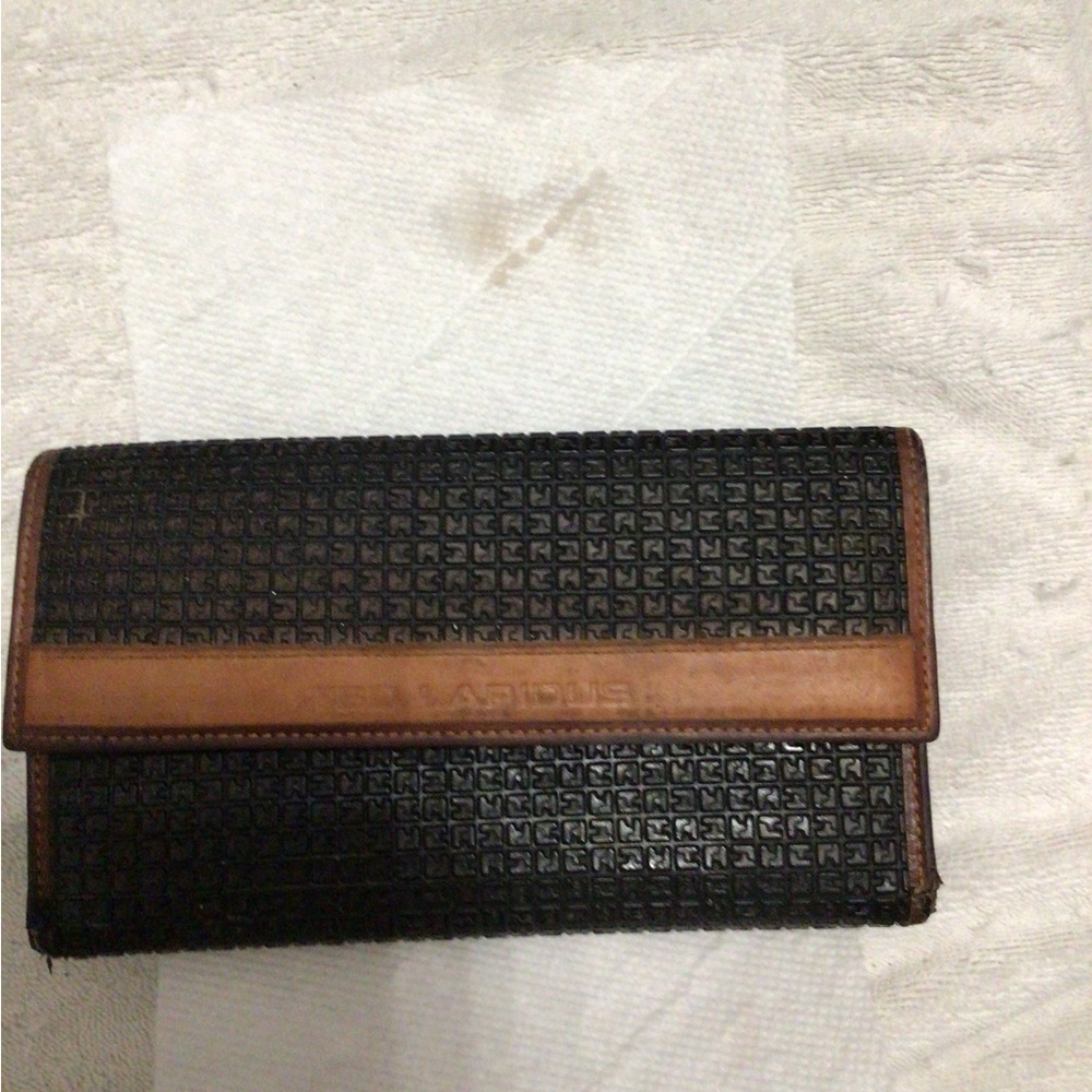 Vintage Stylish Black and Brown Wallet by Ted Lapidus